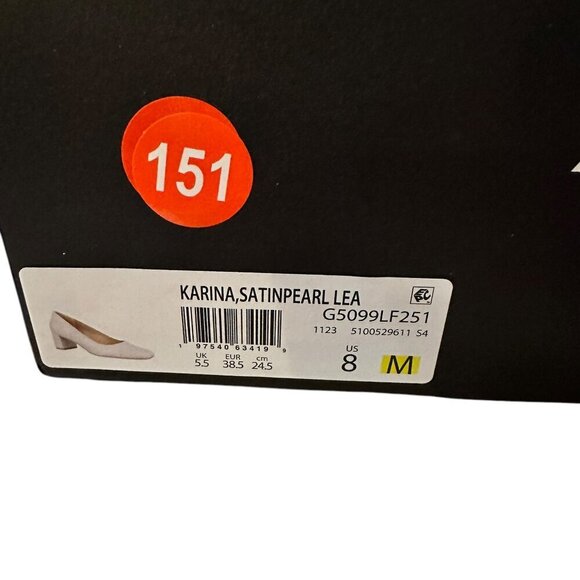 Naturalizer Karina Square Toe Pump - Size 8M - Satin Pearl Leather - Picture 6 of 9